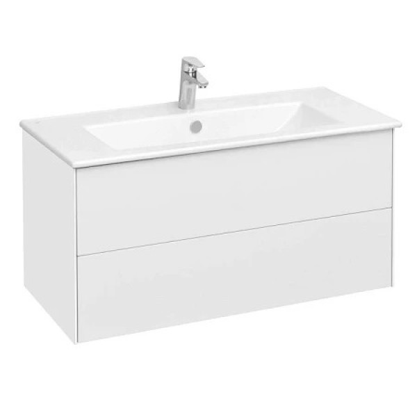 Тумба-умывальник Aquaton Сохо 100 Белый глянец/1WH501627 РаковинаЭлина 100 (1A2582K2AJ010)