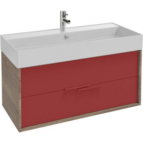 Тумба подвесная Jacob Delafon Vivienne 100 темно-красный сатин/дуб таб (EB1585-E52-S08)