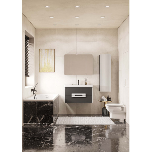 Пенал подвесной Aquaton Ар-Деко 320x280x1100 серый кобальт (1.A280.5.03D.D8D.0)