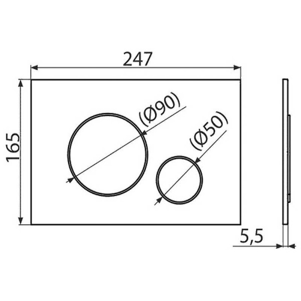 Клавиша смывная AlcaPlast Thin хром, глянцевая (M671)