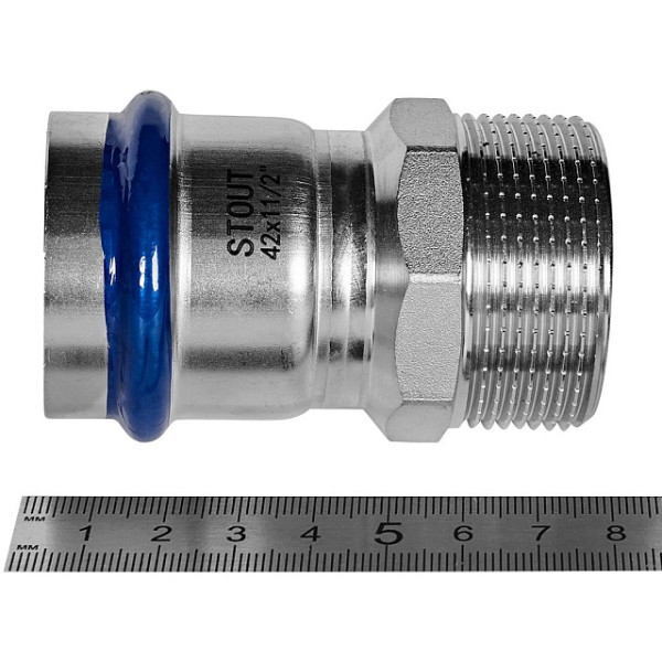 Переход 42х1 1/2"Н Stout SSS-2021 ВПр-НР (нерж.ст., пресс) SSS-2021-042112 Переход 42х1 1/2"Н Stout SSS-2021 ВПр-НР (нерж.ст., пресс) SSS-2021-042112