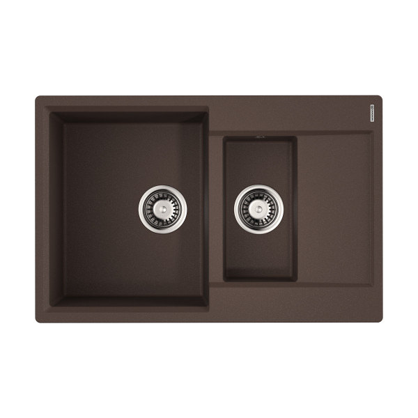 Мойка для кухни врезная Omoikiri Daisen 78-2T-DC Tetogranit/темный шоколад (4993534)