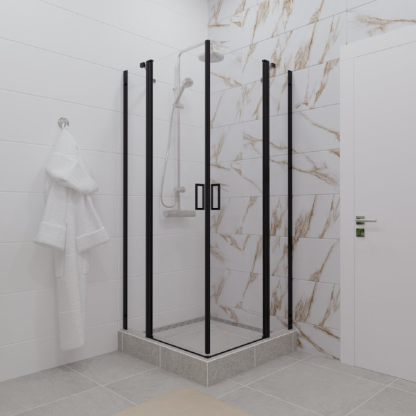 Душевой уголок Triton Тау 90x90 стекло прозрачное, профиль черный (DK283) Душевой уголок Triton Тау 90x90 стекло прозрачное, профиль черный (DK283)