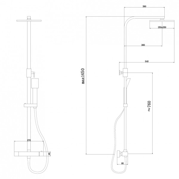 Душевая система Abber Daheim  никель (AF8260NGL)