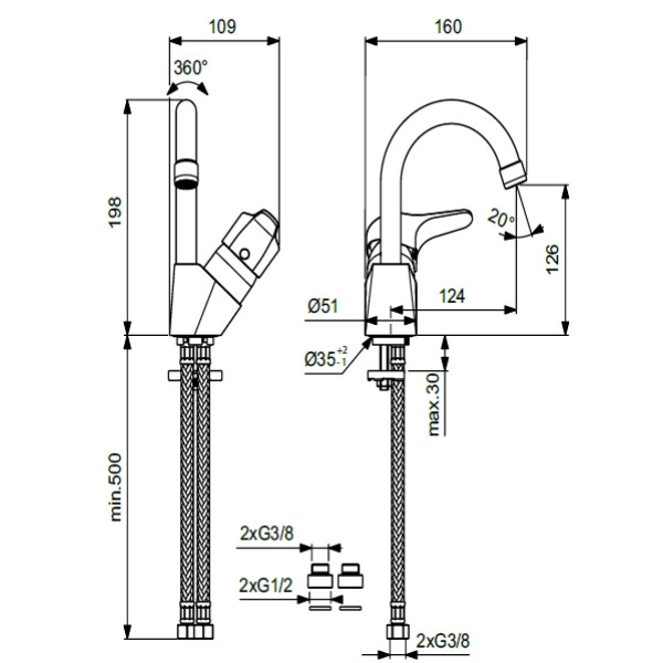 Смеситель для раковины Vidima Next (BA367AA)
