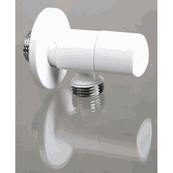 Кран угловой 1/2"*1/2" НН TeRma (керамический затвор, ручка треугольная, White) (33640) Кран угловой 1/2"*1/2" НН TeRma (керамический затвор, ручка треугольная, White) (33640)