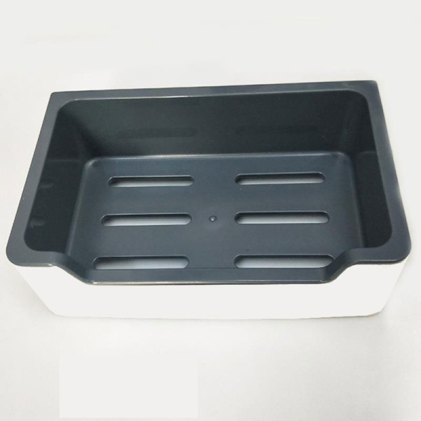 Мыльница Fashun пластик+нерж черно-белый (A5339-8)