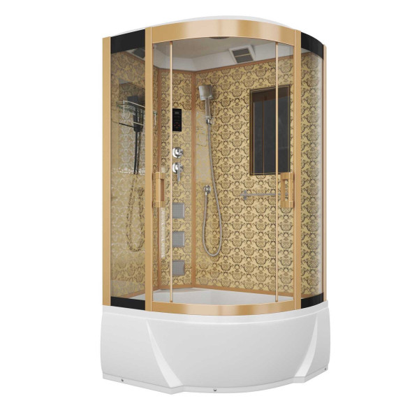 Душевая кабина Niagara с гидромассажем Luxe 1200*800*2200 стекло прозрачное, профиль золотой (NGL-7712G L)