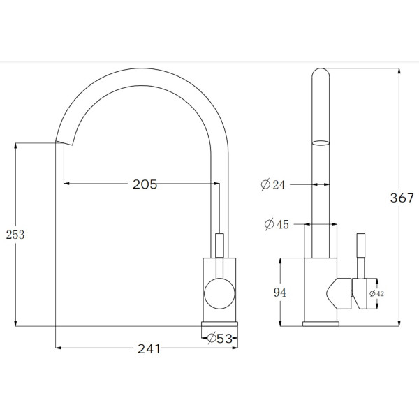 Смеситель для кухни Esko белый (K45 White) Смеситель для кухни Esko белый (K45 White)