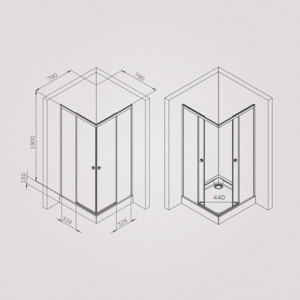 Душевой уголок AM.PM X-joy 80x80 стекло прозрачное, профиль хром матовый (W94G-403-8080-MT1K)