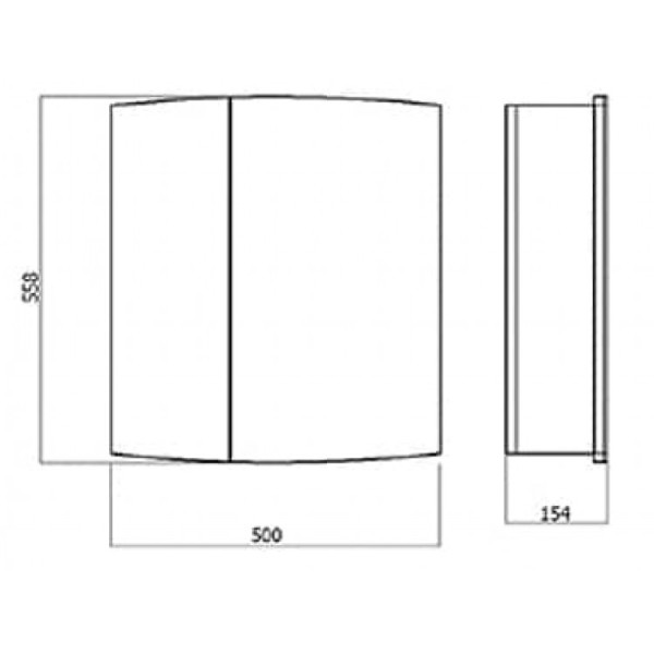 Шкаф зеркальный BandHours Bora 500x154x558 (Br500.12)