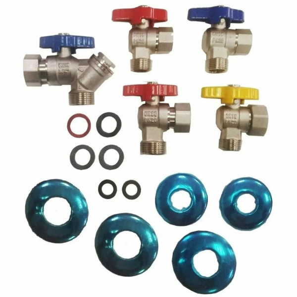Комплект шаровых кранов для подкючения газового котла 1/2"-3/4" Vieir (VRQ22) Комплект шаровых кранов для подкючения газового котла 1/2"-3/4" Vieir (VRQ22)