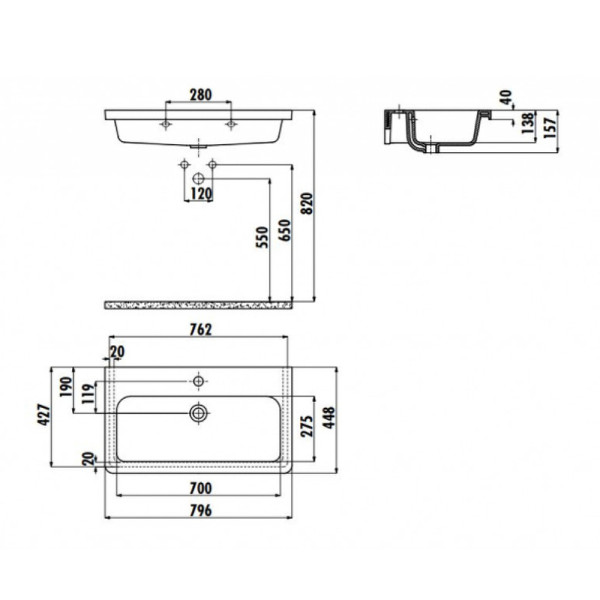 Раковина мебельная Creavit Ideal 80x44,8 белая (IP080-00CB00E-0000)
