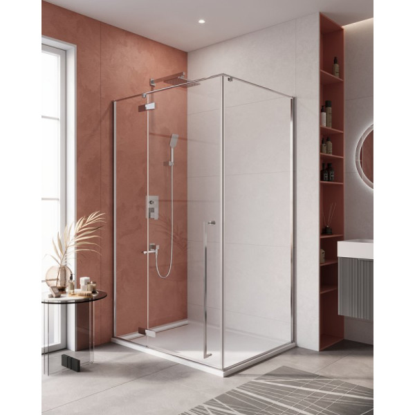 Душевой уголок Cezares Liner 120x90 стекло прозрачное, профиль хром (LINER-AH-1-120/90-C-Cr-L)