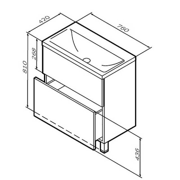 Тумба напольная AM.PM Gem 75 (M90FSX07522WG32)
