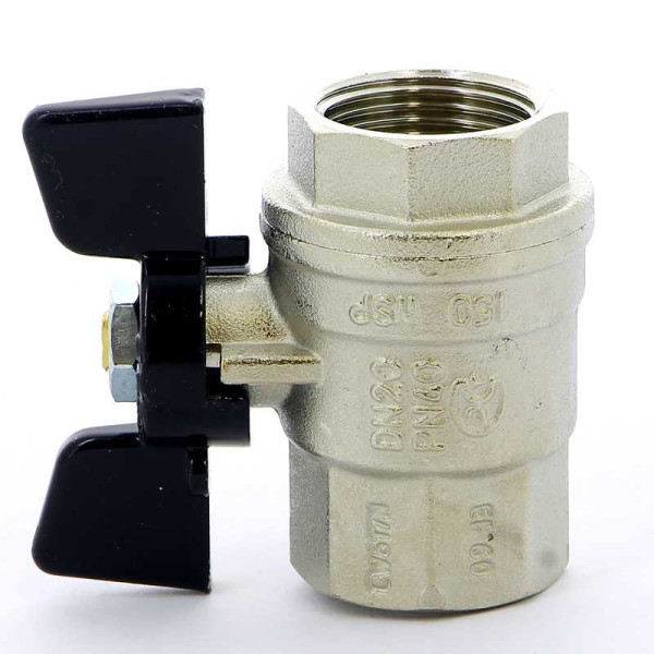 Кран Bugatti 3/4" ВВ шаровый Oregon 302 (черная бабочка) (03020067)