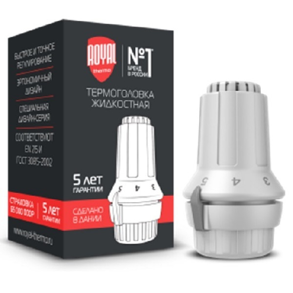 Головка термостатическая (жидкостная) Danfoss Click (белая) (RTE 07.0007) Головка термостатическая (жидкостная) Danfoss Click (белая) (RTE 07.0007)