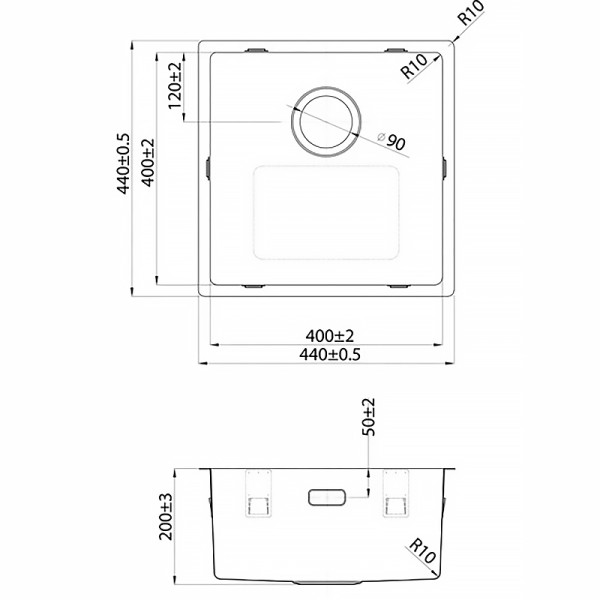 Мойка для кухни врезная Iddis Prime 40x40 нержавеющая сталь сатин (PRI44S0i77)