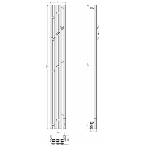 Полотенцесушитель электрический Сунержа Кантата 3.0 1500x159 провод справа белый (12-5847-1516) Полотенцесушитель электрический Сунержа Кантата 3.0 1500x159 провод справа белый (12-5847-1516)