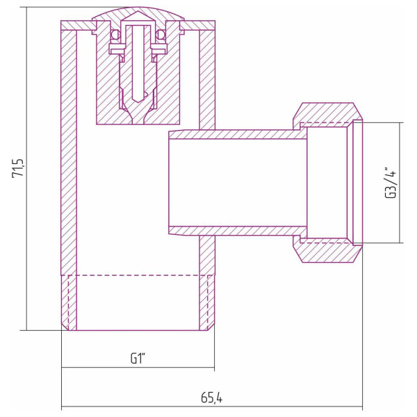 Уголок со спускным клапаном Сунержа 1"Нx3/4" накидная гайка (00-1511-0134)