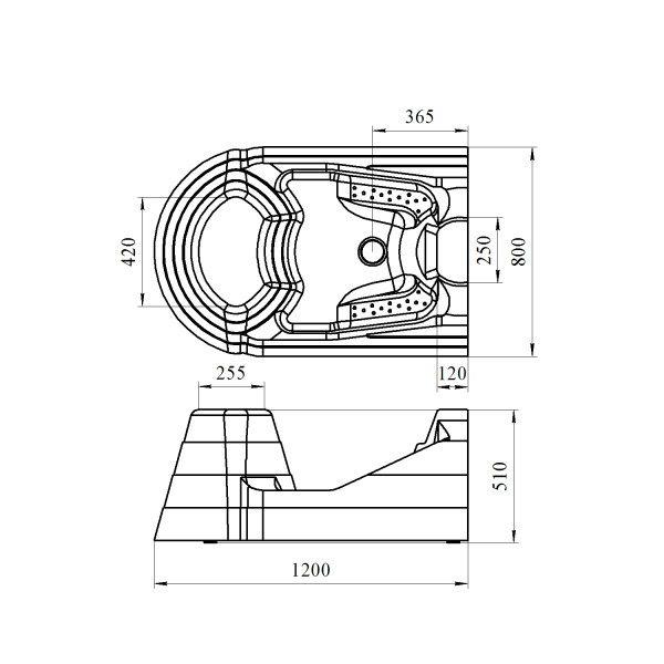 Ванна акриловая Радомир Вуду 120*80 с каркасом, со сливом-переливом, с фротнальной панелью (1-01-0-0-1-165)