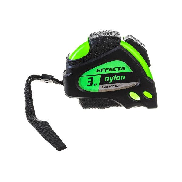 Рулетка 3 м (19 мм) Effecta Nylon с магнитом и автостопом, лента нейлон (580319)