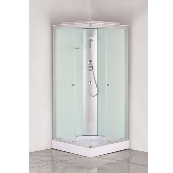 Душевая кабина Loranto 100x100x215 стекло матовое, профиль сатин (CS-6411F, 10*10*215)