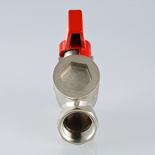 Кран 1/2" ВВ шаровый с цельным корпусом Valtec (красная ручка) VT.290.N.04