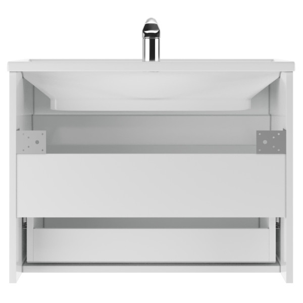 Тумба подвесная под умывальник Фостер 70 Классик с одним ящиком В1 Айсберг Домино (DA3010T)