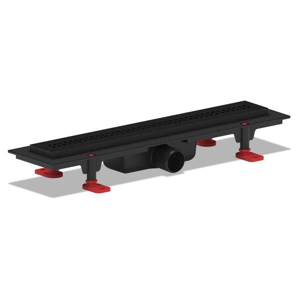 Лоток душевой 650 мм. АНИ "Риф" (реш. нерж сталь, черная, боковой слив D40, комбинированный затвор) АНИ пласт (TL1265BL)