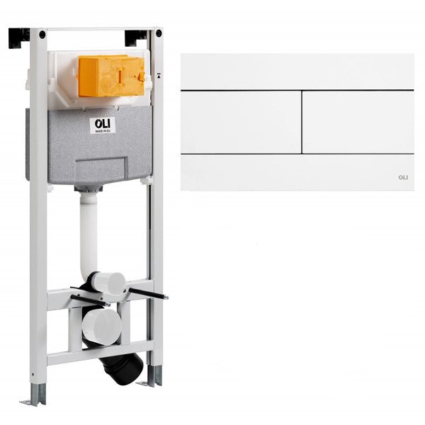 Инсталляция для подвесного унитаза Oli 120 Eco Sanitarblock с белой клавишей смыва (879236mSL01)