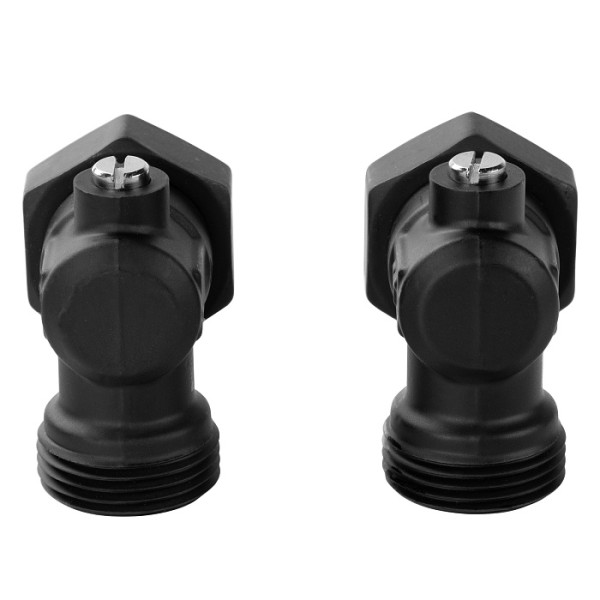 Комплект угловых фитингов со встроенным шаровым краном Royal Thermo 3/4"х3/4"EK (черный) (RANPU13434BL)