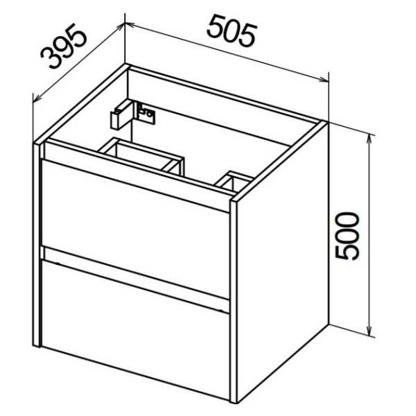 Тумба подвесная BelBagno Kraft 39 50 Rovere Nebrasca Nature (KRAFT 39-500/390-2C-SO-RNN)