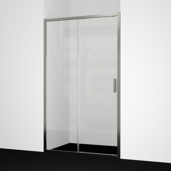 Душевая дверь WasserKRAFT Tauber 130x200 стекло прозрачное текстурное, профиль никель (64S30)