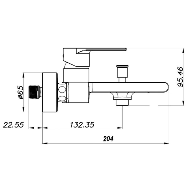 Смеситель для ванны и душа Azario Delano черный матовый (AZ-158405124)