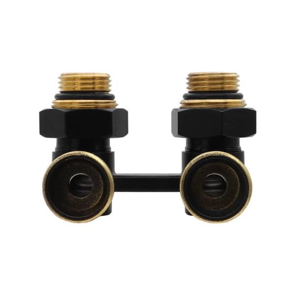 Фитинг двойной угловой со встроенным шаровым краном Vieir Мультифлекс (черный, с комплектом адаптеров 1/2"*3/4") (VR309-C) Фитинг двойной угловой со встроенным шаровым краном Vieir Мультифлекс (черный, с комплектом адаптеров 1/2"*3/4") (VR309-C)