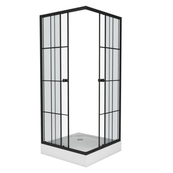 Душевой уголок Niagara 800*800*1950 стекло прозрачное с рисунком, профиль черный (NG-0180-14) Душевой уголок Niagara 800*800*1950 стекло прозрачное с рисунком, профиль черный (NG-0180-14)