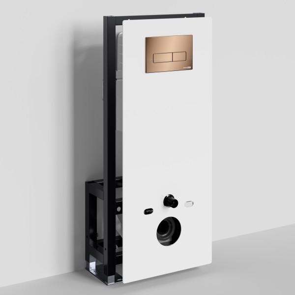 Инсталляция для унитаза WasserKRAFT Glan с клавишей смыва золото розовое (66TLT.010.ME.WH.RG03)