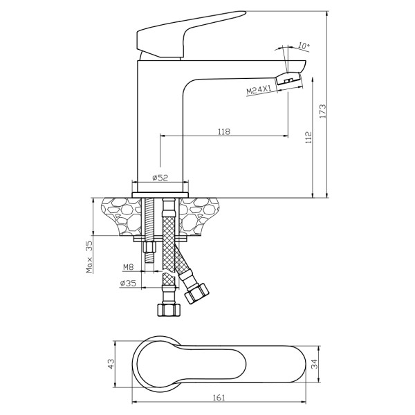 Смеситель для раковины Wesnaart Tis хром (TIS21-210) Смеситель для раковины Wesnaart Tis хром (TIS21-210)