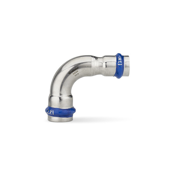 Угольник 90° переходной двухраструбный Varmega Inox Press 22х18 мм (VM727002218) Угольник 90° переходной двухраструбный Varmega Inox Press 22х18 мм (VM727002218)