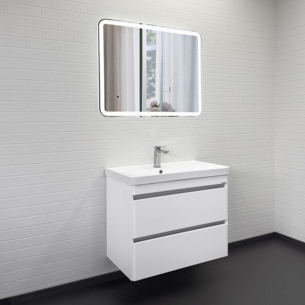 Тумба подвесная Comforty Валдай 810x660x475 белый матовый с раковиной (00-00019071)