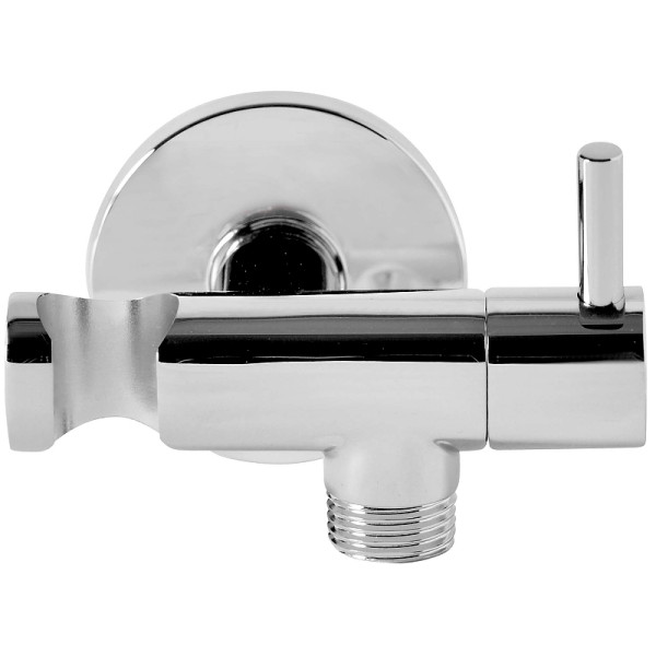 Шланговое подключение Remer с держателем хром, с запорным краном хром (336L) Шланговое подключение Remer с держателем хром, с запорным краном хром (336L)