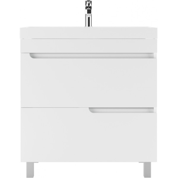 Тумба напольная Bazis 80 Веста с двумя ящиками В2 Айсберг Домино (DV5908T)