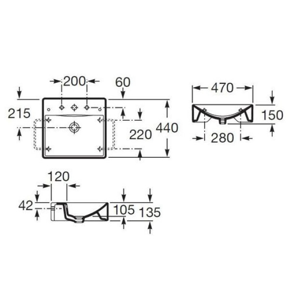 Раковина накладная Roca Diverta 47х44 (327111000) Раковина накладная Roca Diverta 47х44 (327111000)