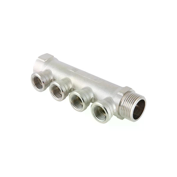Коллектор 4 отв. 1"x1/2"В Valtec (никель) (VTc.550.N.0604) Коллектор 4 отв. 1"x1/2"В Valtec (никель) (VTc.550.N.0604)