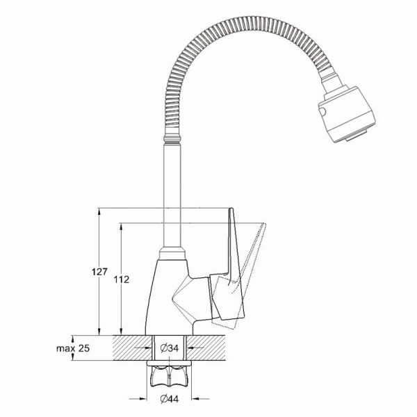 Смеситель для кухни G.lauf хром с гофрированным изливом (ZOP4-E045) Смеситель для кухни G.lauf хром с гофрированным изливом (ZOP4-E045)
