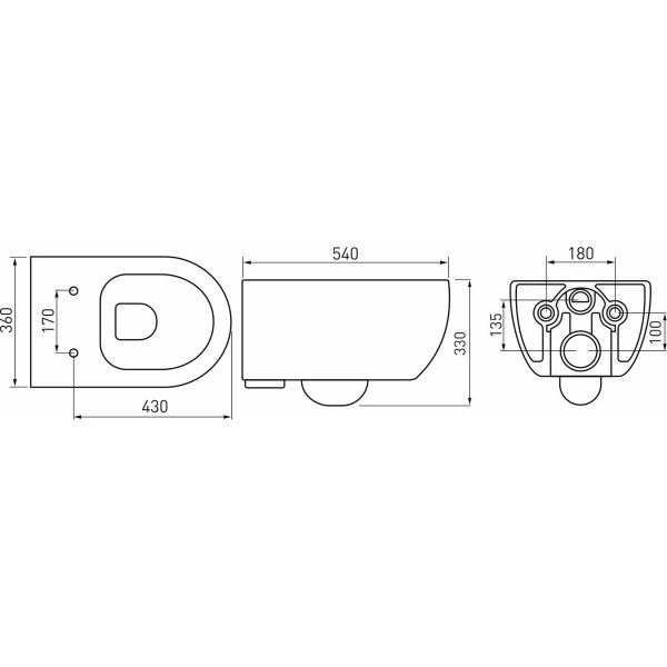 Комплект инсталляция с унитазом Berges Atom Line кнопка черная SoftTouch, унитаз Ego XL Rimless, сиденье с soft-close (043357) Комплект инсталляция с унитазом Berges Atom Line кнопка черная SoftTouch, унитаз Ego XL Rimless, сиденье с soft-close (043357)