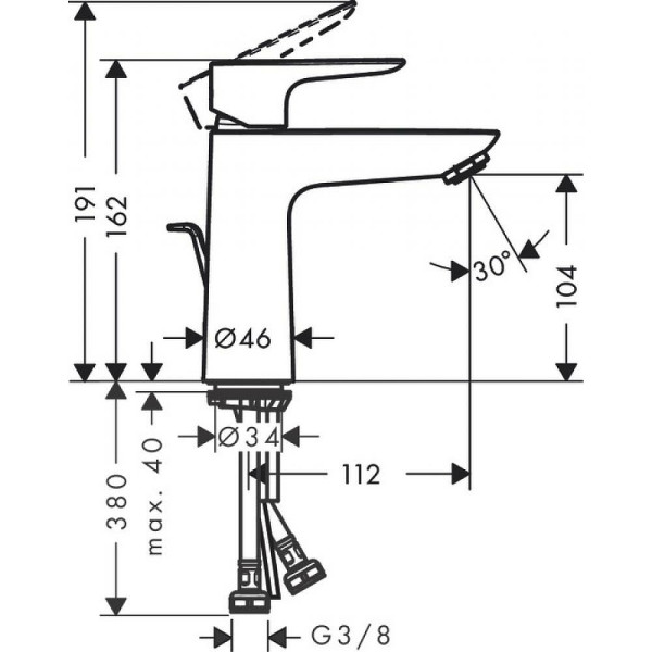 Смеситель для раковины Hansgrohe Talis E 110 золотой (71710990)