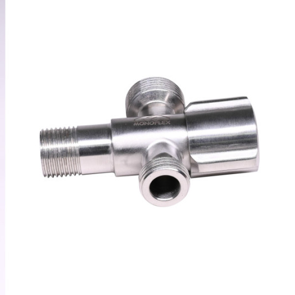 Кран проходной 1/2"х1/2"х3/4" НН Monoflex (нерж.сталь, керамический картридж) (Н02452)