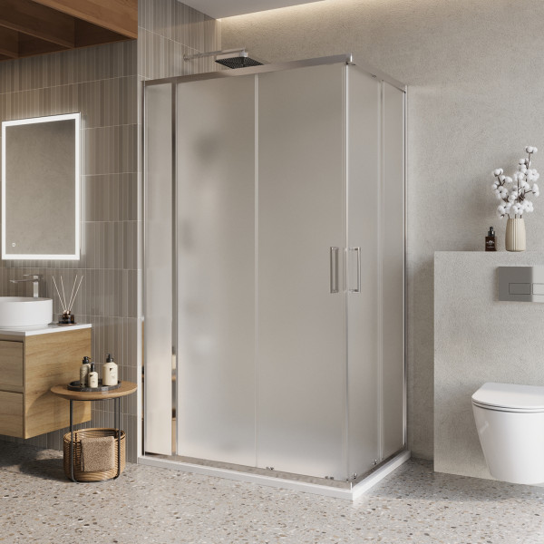 Душевой уголок BelBagno Luce 110x90x195 стекло матовое, профиль хром (LUCE-AH-21-110/90-P-Cr) Душевой уголок BelBagno Luce 110x90x195 стекло матовое, профиль хром (LUCE-AH-21-110/90-P-Cr)